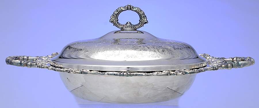 Baroque (Silverplate, Hollowware, Older) Chafing Dish & Lid by Wallace Silver-1