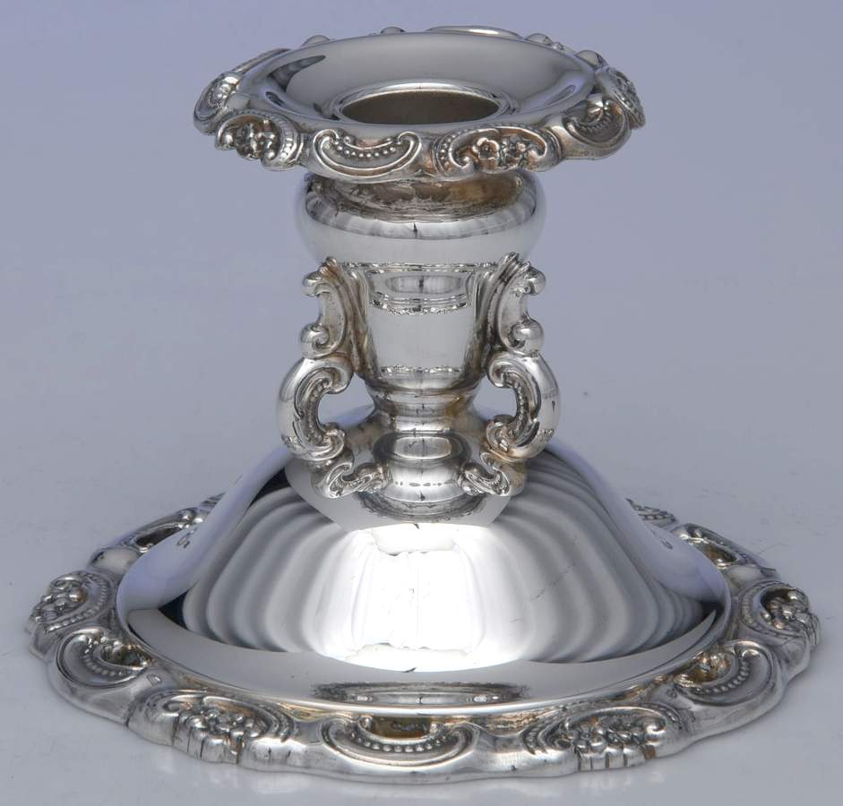 Baroque (Silverplate, Hollowware, Older) 3" Console Candleholder by Wallace Silver-1