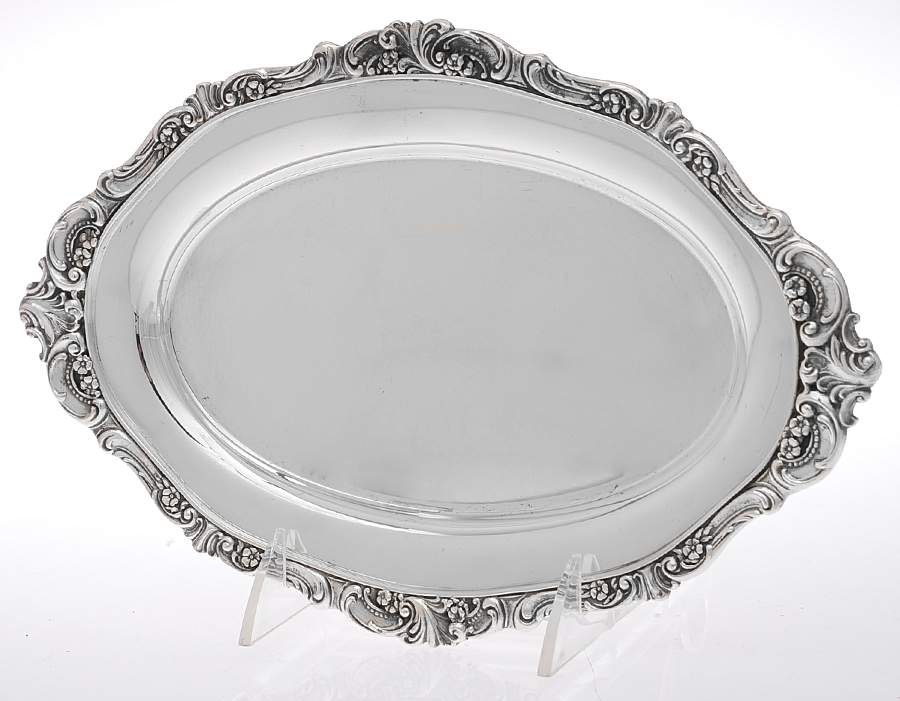 Baroque (Silverplate, Hollowware, Older) Silverplate Tray (for Creamer and Sugar Set) by Wallace Silver-1
