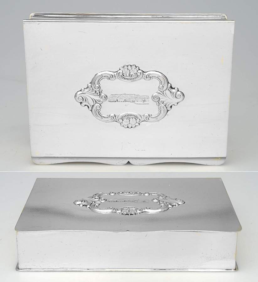 Baroque (Silverplate, Hollowware, Older) 4 Part Jewelry Box with Hinged Lid by Wallace Silver-1