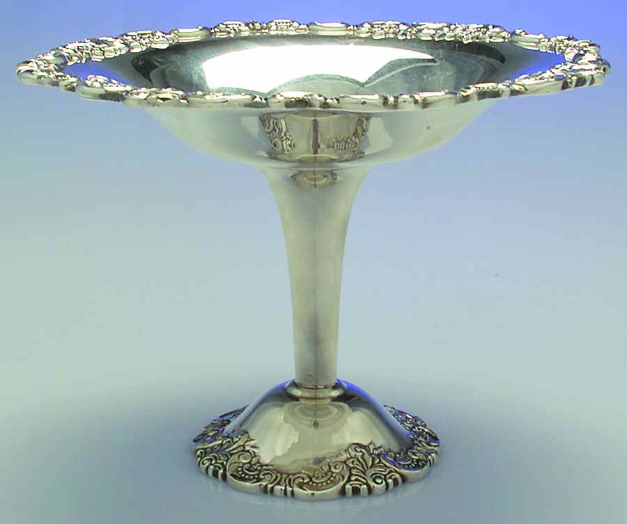 Baroque (Silverplate, Hollowware, Older) Round Compote (Height X Width) by Wallace Silver-1