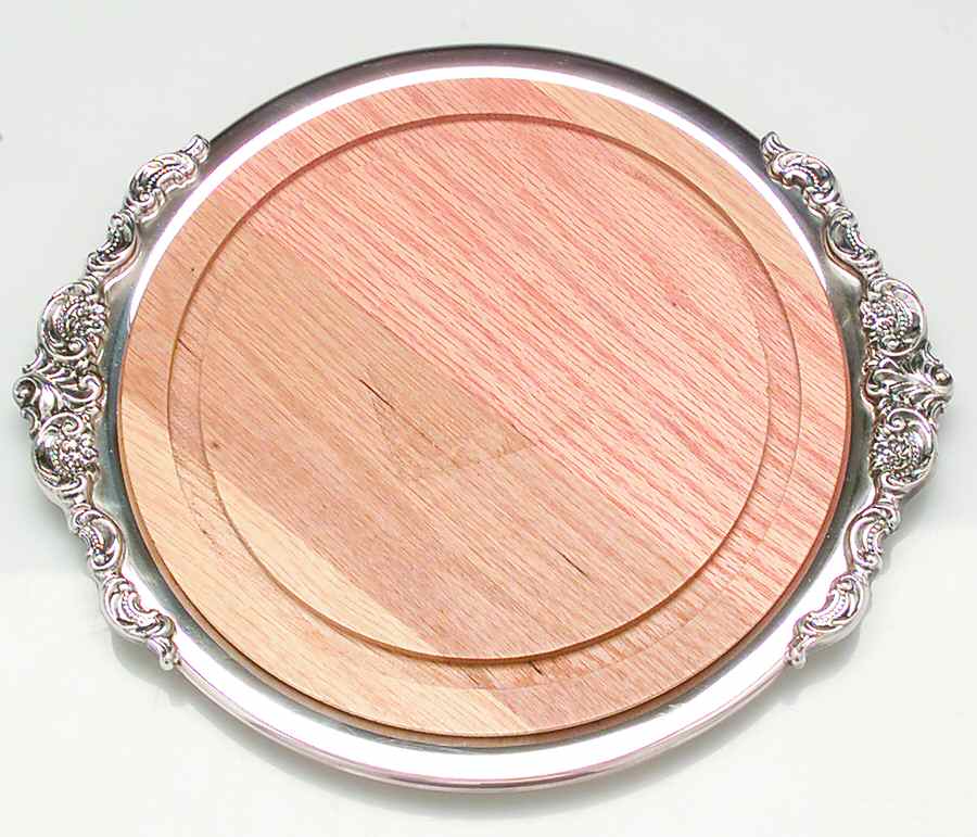 Baroque (Silverplate, Hollowware, Older) Cheese Plate with Wood Insert by Wallace Silver-1