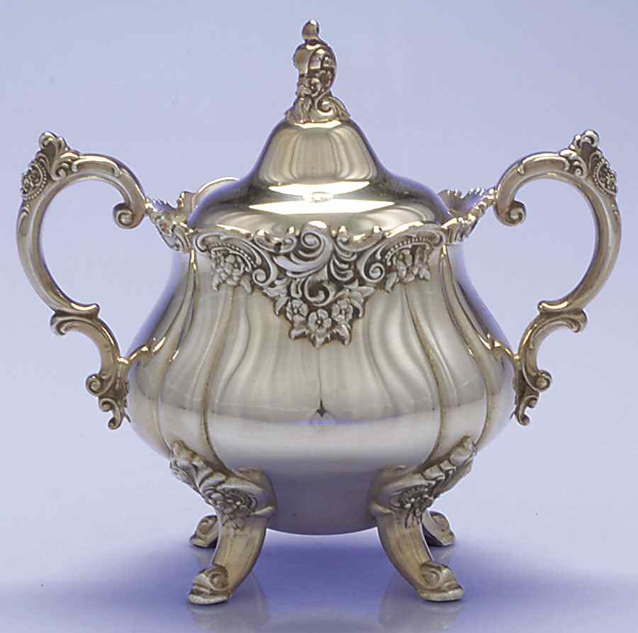Baroque (Silverplate, Hollowware, Older) Sugar Bowl & Lid by Wallace Silver-1