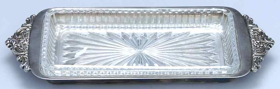 Baroque (Silverplate, Hollowware, Older) Silverplate Cranberry Dish with Glass Liner by Wallace Silver-1