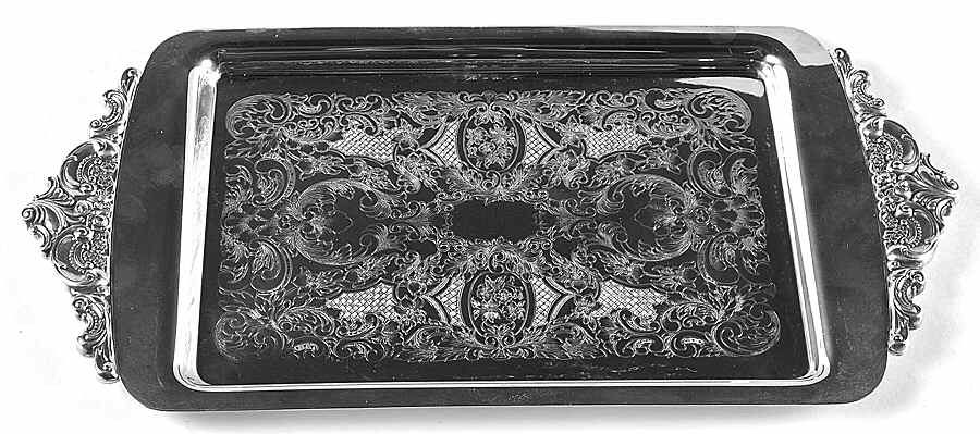 Baroque (Silverplate, Hollowware, Older) 3 Part Rectangular Relish No Glass Liners by Wallace Silver-1