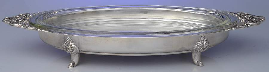 Baroque (Silverplate, Hollowware, Older) Oval Buffet Server No Lid by Wallace Silver-1