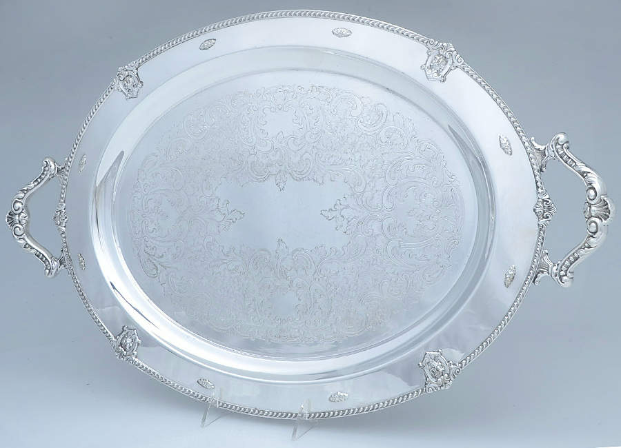Rose Point (6702, Silverplate, Hollowware) 20" Waiter Tray by Wallace Silver-1