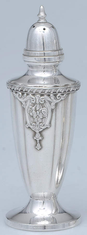 Rose Point (6702, Silverplate, Hollowware) Salt Shaker by Wallace Silver-1