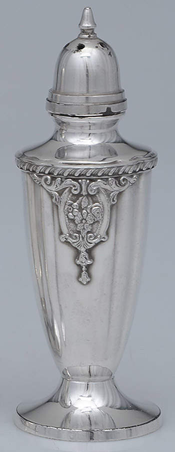 Rose Point (6702, Silverplate, Hollowware) Pepper Shaker by Wallace Silver-1