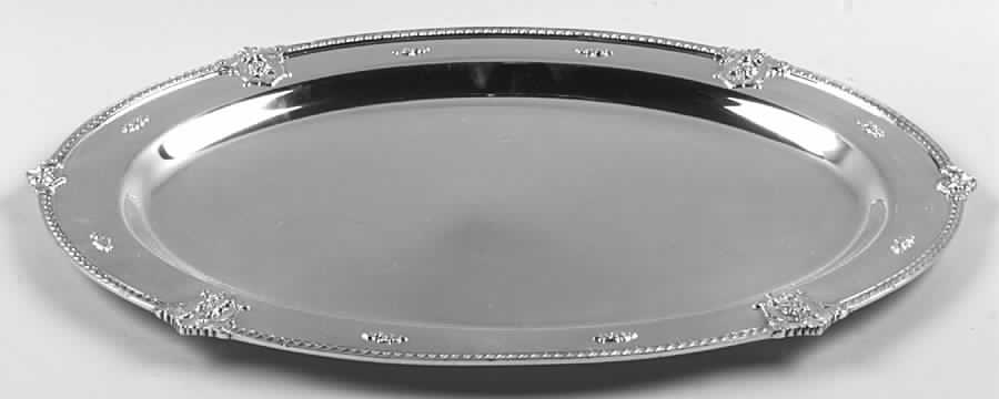 Rose Point (6702, Silverplate, Hollowware) Medium Plated Meat Platter No Well by Wallace Silver-1