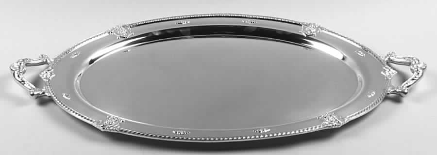 Rose Point (6702, Silverplate, Hollowware) Medium Silverplate Waiter Tray by Wallace Silver-1