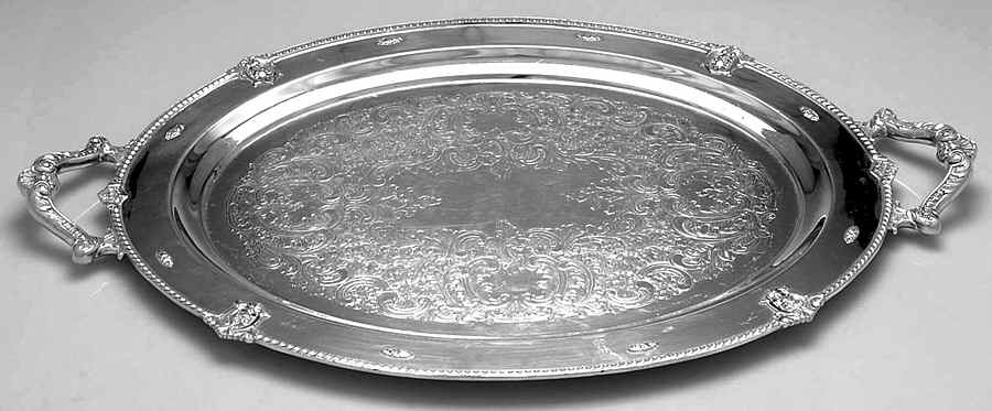 Rose Point (6702, Silverplate, Hollowware) 20" Waiter Tray by Wallace Silver-1