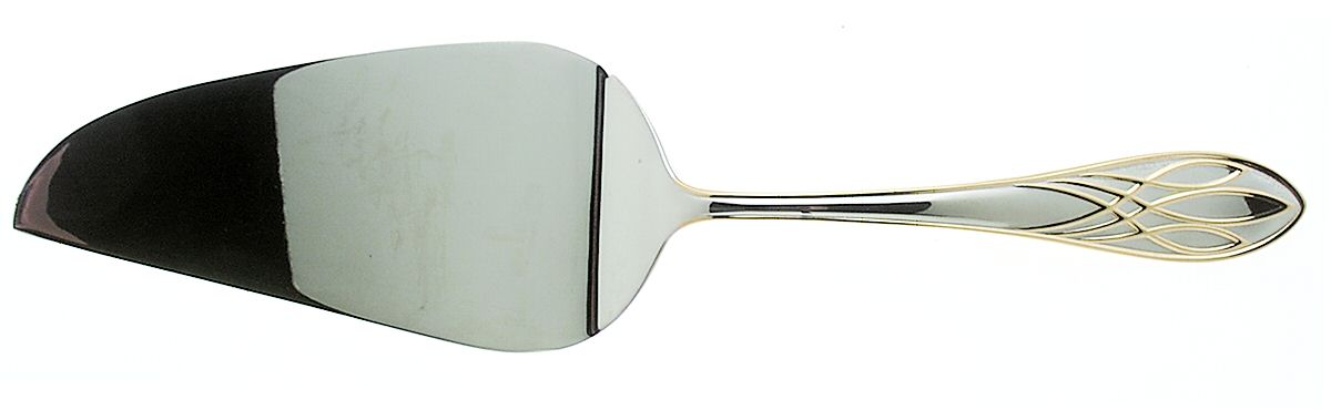 Lismore Gold (Stainless, Gold Accent) Pie and Cake Server, Solid Piece by Waterford-1