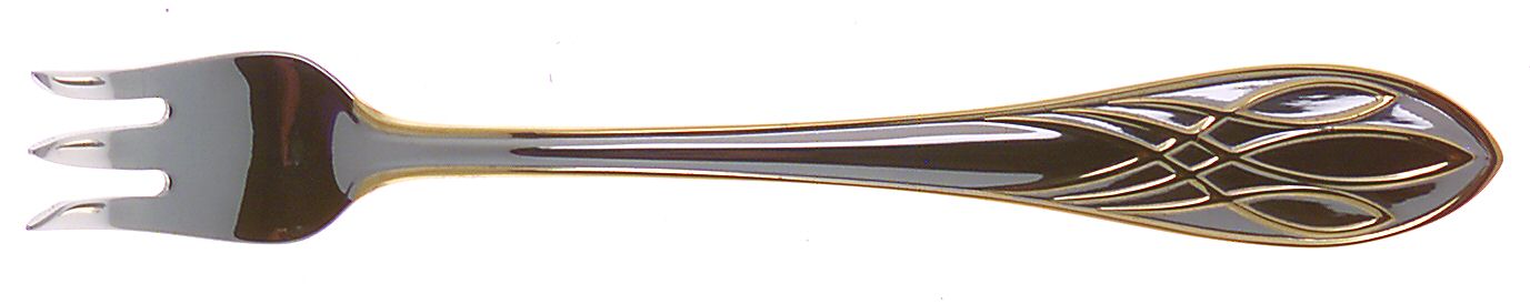 Lismore Gold (Stainless, Gold Accent) Cocktail/Seafood Fork by Waterford-1
