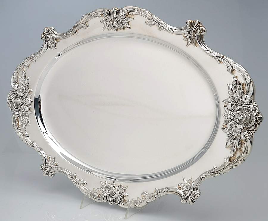 Christopher Wren (Silverplate, Hollowware) Medium Plated Meat Platter No Well by Wallace Silver-1