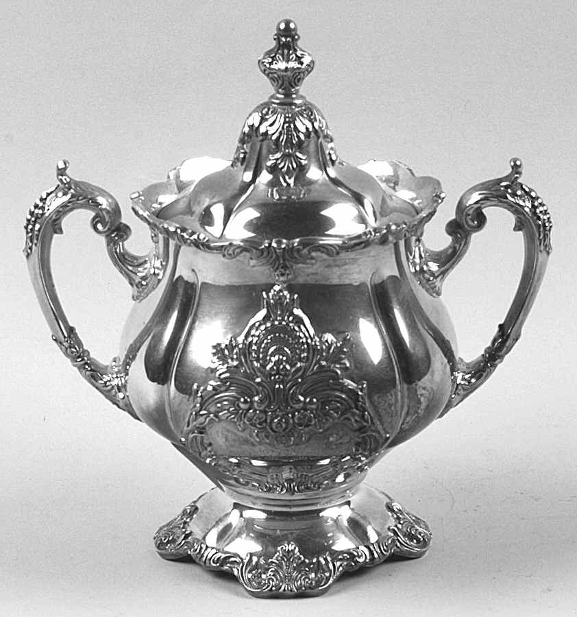 Christopher Wren (Silverplate, Hollowware) Silverplate Sugar Bowl with Lid by Wallace Silver-1
