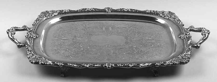 Christopher Wren (Silverplate, Hollowware) Medium Footed Waiter Tray by Wallace Silver-1
