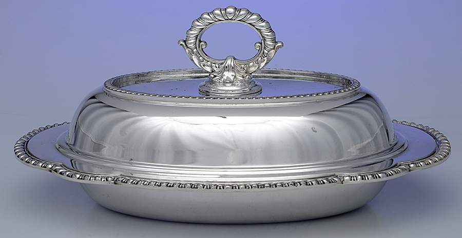 Castledon (Silverplate Hollowware) 12" Oval Double Vegetable by Wallace Silver-1