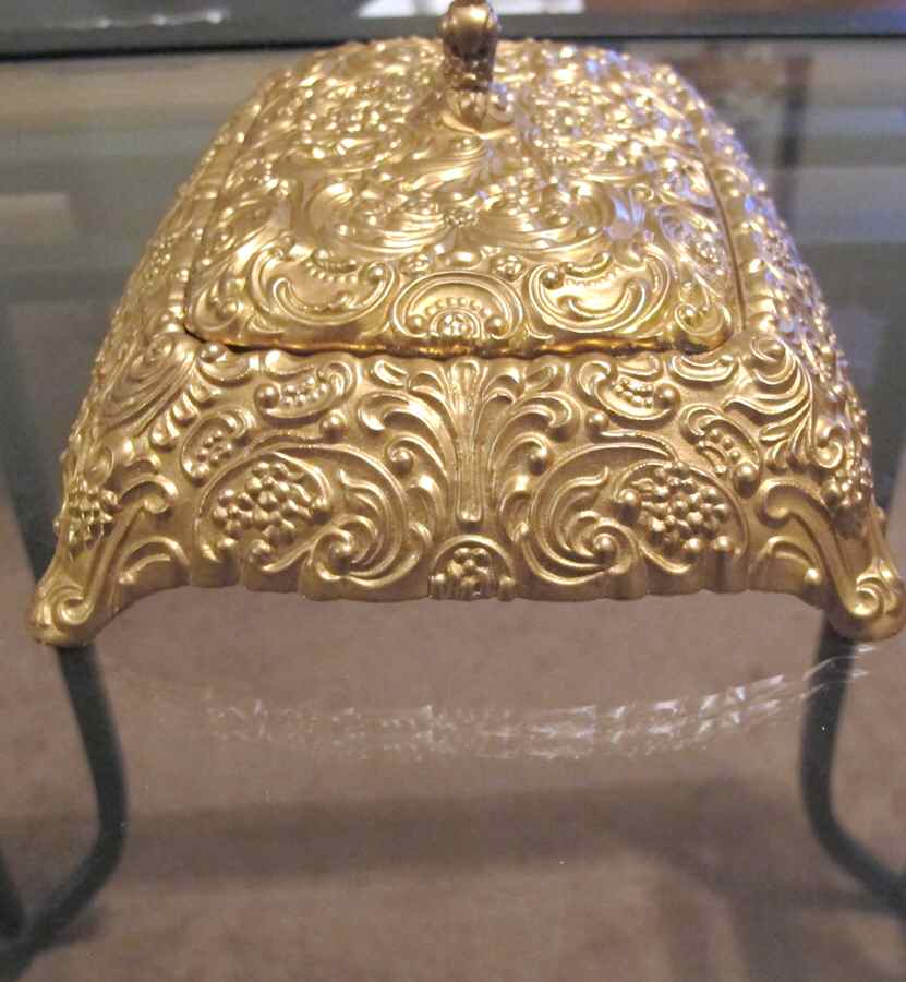 Baroque Gold (Gold Electroplate) Hollowware) Jewelry Box & Lid by Wallace Silver-1