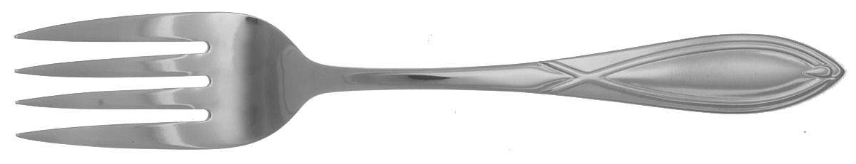 Vista (Stainless) Medium Solid Cold Meat Serving Fork by Wallace Silver-1