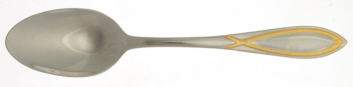 Gold Vista (Stainless, Gold Acct) Tablespoon (Serving Spoon) by Wallace Silver-1