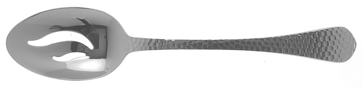 Colonial Hammered (Stainless) Pierced Tablespoon (Serving Spoon) by Wallace Silver-1