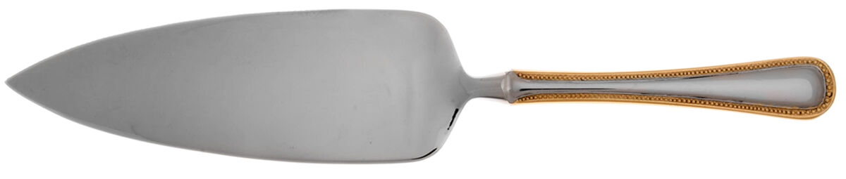 Gold Royal Bead (Stainless) Pie Server with Serrated Stainless Blade HC by Wallace Silver-1