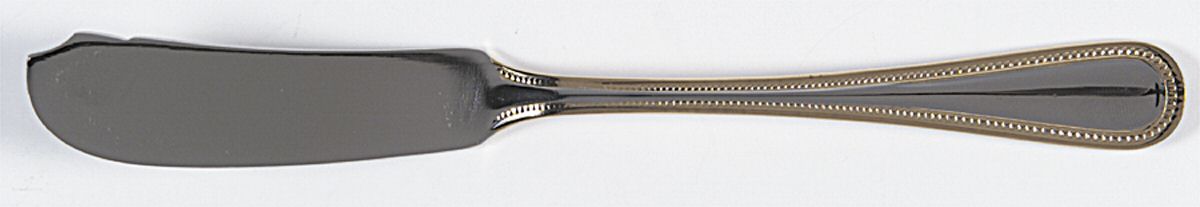 Gold Royal Bead (Stainless) Flat Handle Master Butter Knife by Wallace Silver-1