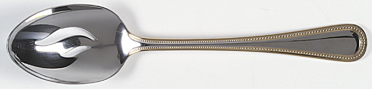 Gold Royal Bead (Stainless) Pierced Tablespoon (Serving Spoon) by Wallace Silver-1