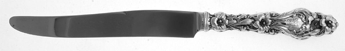 Lily (Sterling, Newer, Lion-No Pat. Date) Monogram New French Hollow Knife by Whiting Manf Co-1