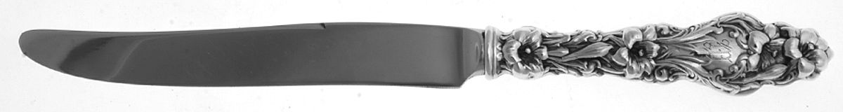 Lily (Sterling, Newer, Lion-No Pat. Date) Monogram New French Hollow Knife by Whiting Manf Co-1