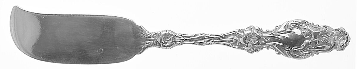 Lily (Sterling, Newer, Lion-No Pat. Date) Flat Handle Butter Spreader by Whiting Manf Co-1