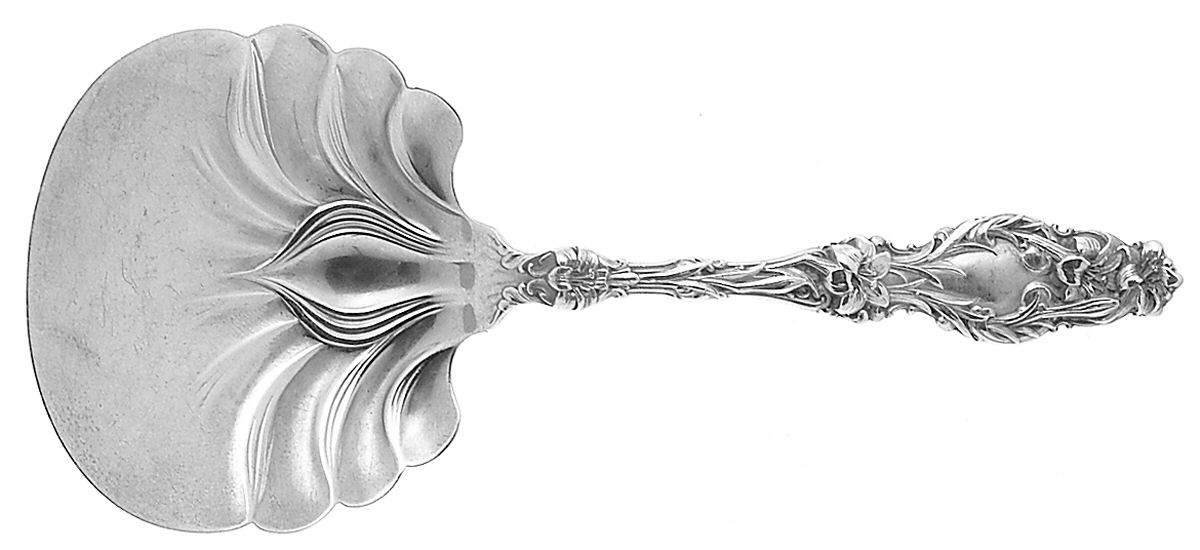 Lily (Sterling, Newer, Lion-No Pat. Date) Solid Bon Bon Spoon by Whiting Manf Co-1
