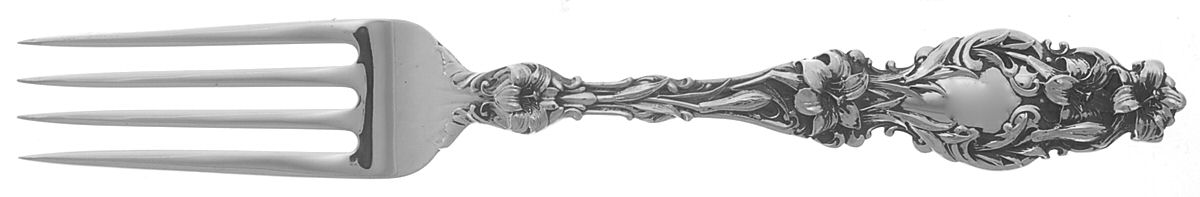Lily (Sterling, Newer, Lion-No Pat. Date) Monogram Fork by Whiting Manf Co-1