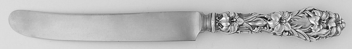 Lily (Sterling, Newer, Lion-No Pat. Date) Old French Thick Hollow Knife with Bolster by Whiting Manf Co-1
