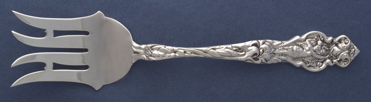 Irian (Sterling) Medium Solid Cold Meat Serving Fork by Wallace Silver-1