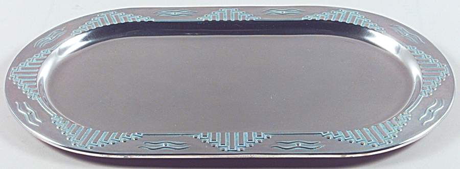 Zia (Armetale, Hollowware) 18" Oval Serving Platter by Wilton Armetale-1