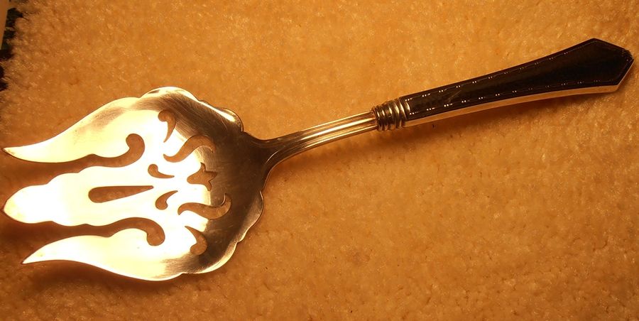 WSC15 (Sterling) Salad Serving Fork with Plated Prongs by Webster Co-1