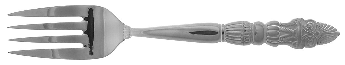 Arabesque (Stainless) Medium Solid Cold Meat Serving Fork by Wallace Silver-1