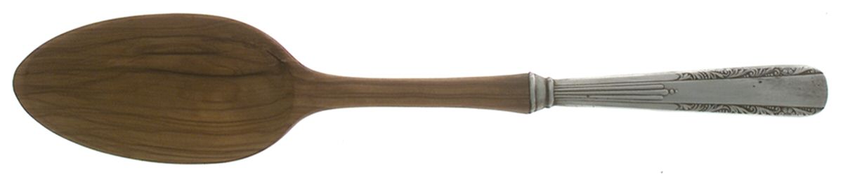 WSC18 (Sterling) Salad Serving Spoon with Wooden Bowl by Webster Co-1