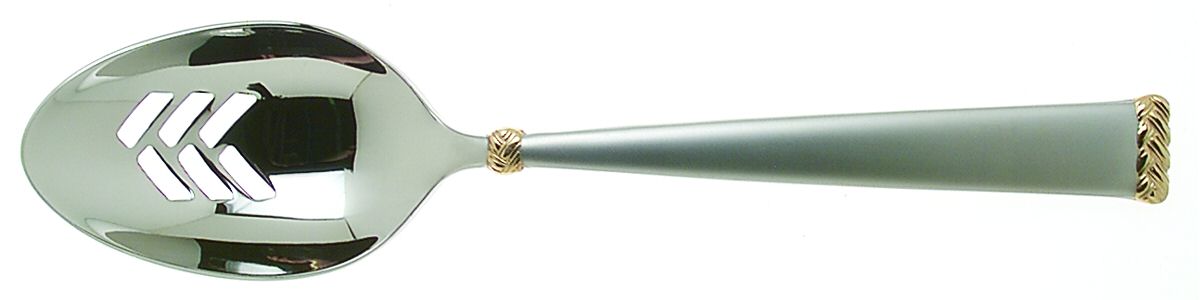 Celtic Braid Gold-Matte (STAINLESS, GOLD ACCENT) Pierced Tablespoon (Serving Spoon) by Waterford-1