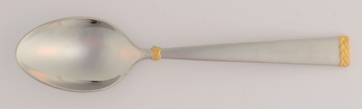 Celtic Braid Gold-Matte (STAINLESS, GOLD ACCENT) Place/Oval Soup Spoon by Waterford-1