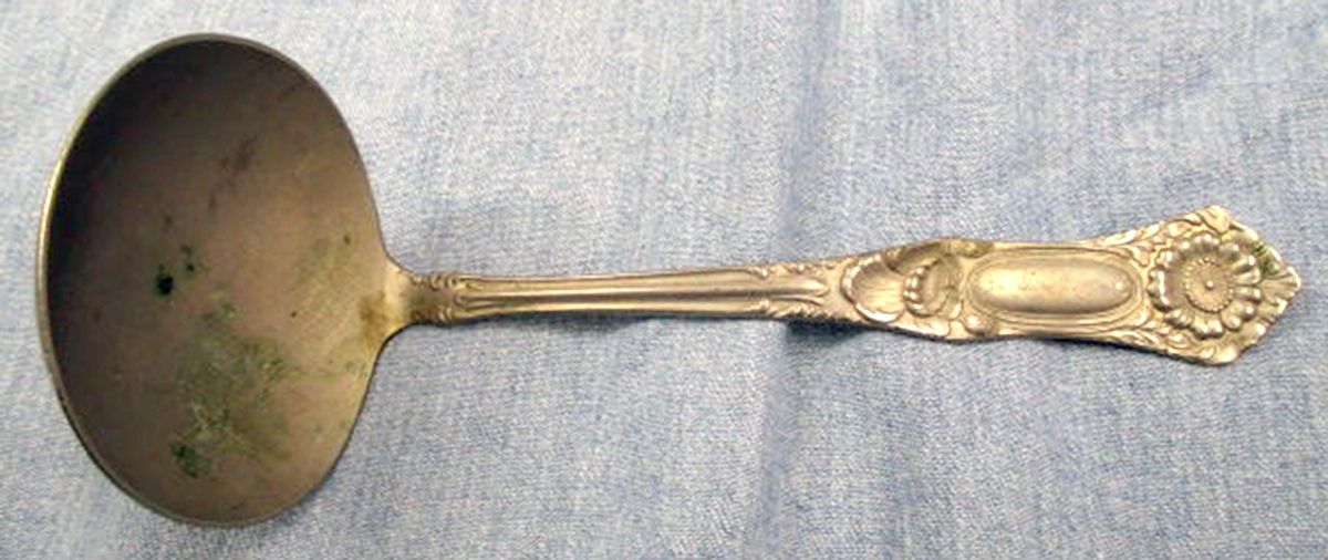Deerfield One (Silverplate) Solid Piece Cream Ladle by Wallace Silver-1