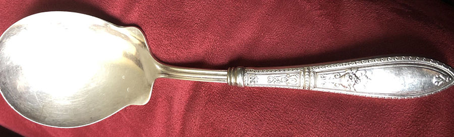WSC19 (Sterling) Salad Serving Spoon with Plated Bowl by Webster Co-1