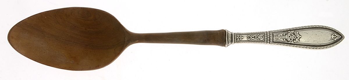 WSC19 (Sterling) Salad Serving Spoon with Wooden Bowl by Webster Co-1