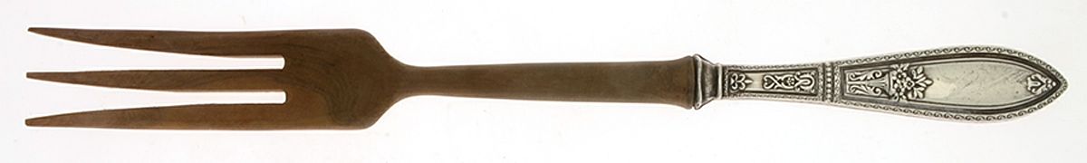 WSC19 (Sterling) Salad Serving Fork with Wooden Prongs by Webster Co-1