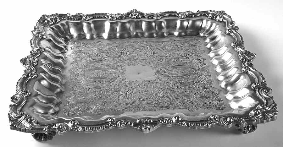 Chippendale (Silverplate, Hollowware) 12" Square Tray by Wallace Silver-1