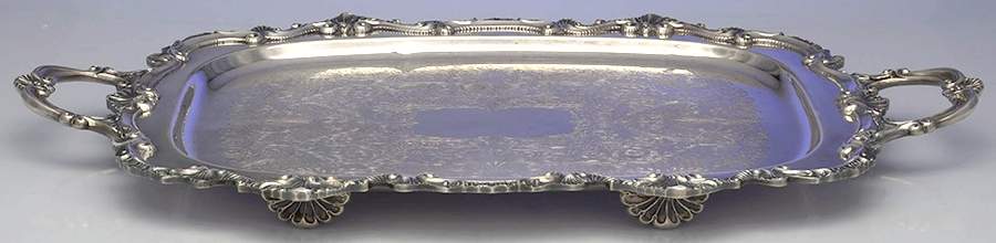 Chippendale (Silverplate, Hollowware) Large Silverplate Waiter Tray by Wallace Silver-1