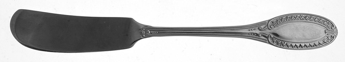Venetian (Stainless-Ridged, Line Tip) Flat Handle Butter Spreader by Wallace Silver-1