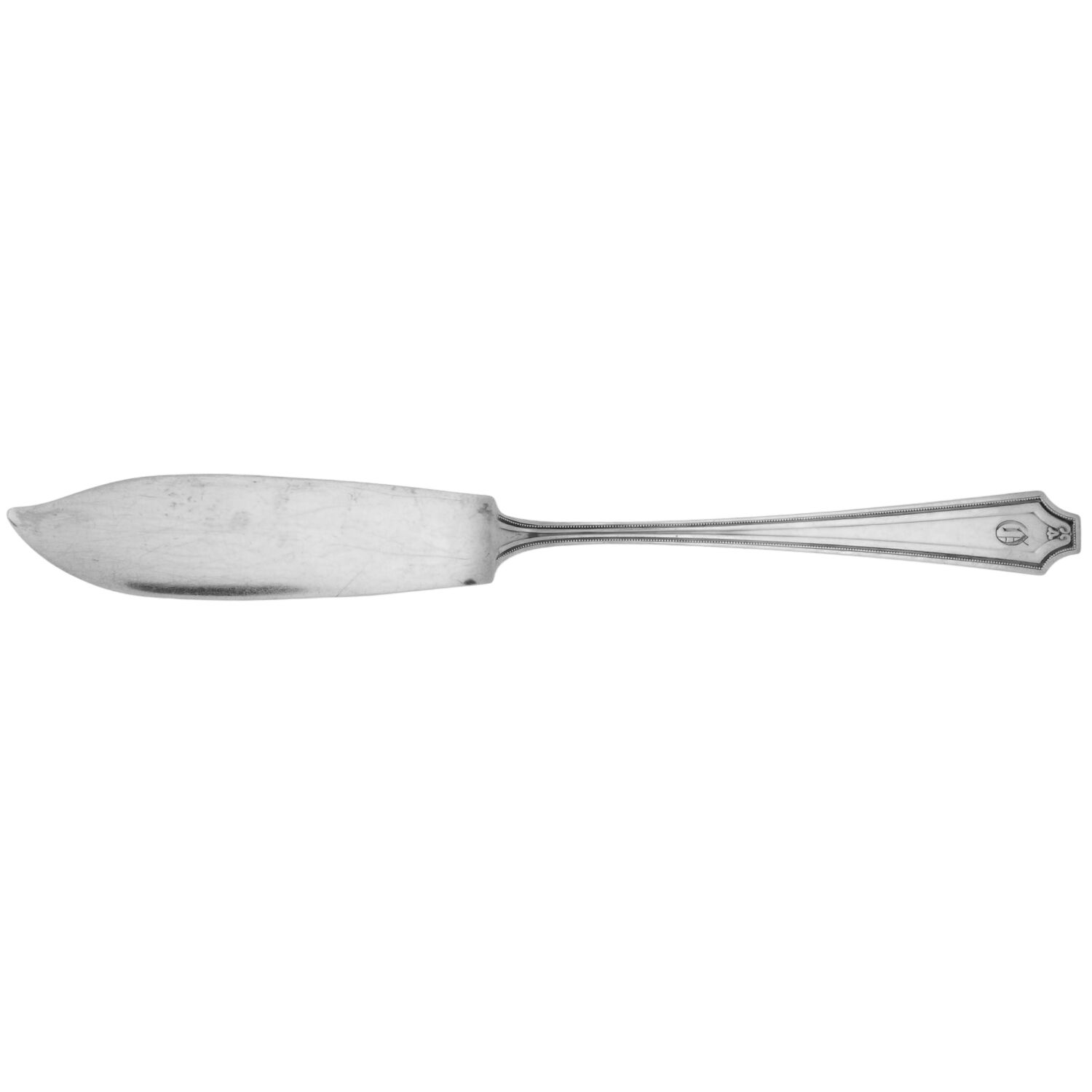 King Albert (Sterling, 1919, Monograms) Small Individual Solid Fish Knife by Whiting Manf Co-1